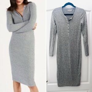 Heart Hips Gray Long Sleeve Knit Dress S